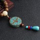 Turquoise Dzi Bead Meditation Necklace