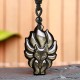 Natural Fluorite Gold Sheen Obsidian Fox Pendant Necklace