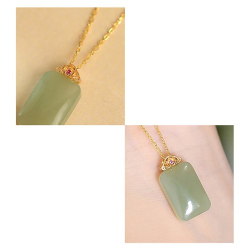 925 Sterling Silver Hetian Jade Cyan Jade Laughing Buddha Necklace Pendant 925 Sterling Silver Hetian Jade Cyan Jade Laughing Buddha Necklace Pendant
