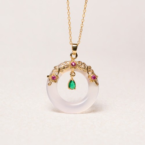 Green Chalcedony Peace Strength Necklace Green Chalcedony Peace Strength Necklace