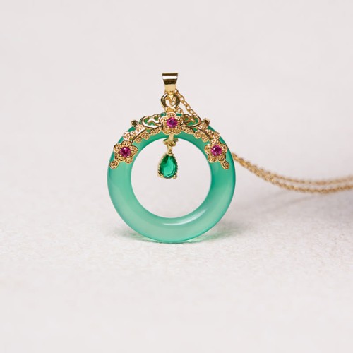 Green Chalcedony Peace Strength Necklace Green Chalcedony Peace Strength Necklace
