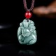 Green Jade Nine-Tailed Fox Prosperity Necklace