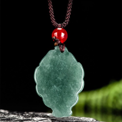 Green Jade Nine-Tailed Fox Luck Pendant