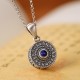 925 Sterling Silver Om Mani Padme Hum Lazurite Necklace