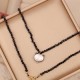 Black Spinel Cute Cat Motivate Choker Necklace Black Spinel Cute Cat Motivate Choker Necklace