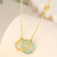 Sterling Silver Green Aventurine Bamboo Coin Necklace Sterling Silver Green Aventurine Bamboo Coin Necklace