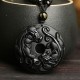 Black Obsidian Pixiu Bead Rope Strength Necklace Pendant Black Obsidian Pixiu Bead Rope Strength Necklace Pendant