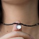 Black Spinel Cute Cat Motivate Choker Necklace Black Spinel Cute Cat Motivate Choker Necklace