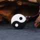 Black Obsidian White Turquoise Yin Yang Strength Pendant Black Obsidian White Turquoise Yin Yang Strength Pendant