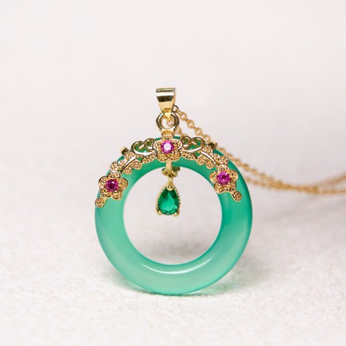 Green Chalcedony Peace Strength Necklace Green Chalcedony Peace Strength Necklace