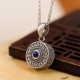 925 Sterling Silver Om Mani Padme Hum Lazurite Necklace