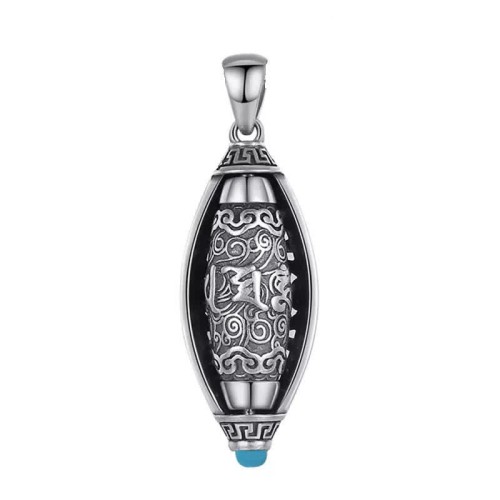Tibetan Om Mani Padme Hum Rotatable Necklace Pendant