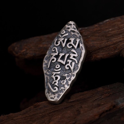 Tibetan 925 Silver Om Mani Padme Hum Necklace Pendant Tibetan 925 Silver Om Mani Padme Hum Necklace Pendant
