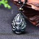 Rainbow Obsidian Nine-Tailed Fox Peace Necklace Pendant