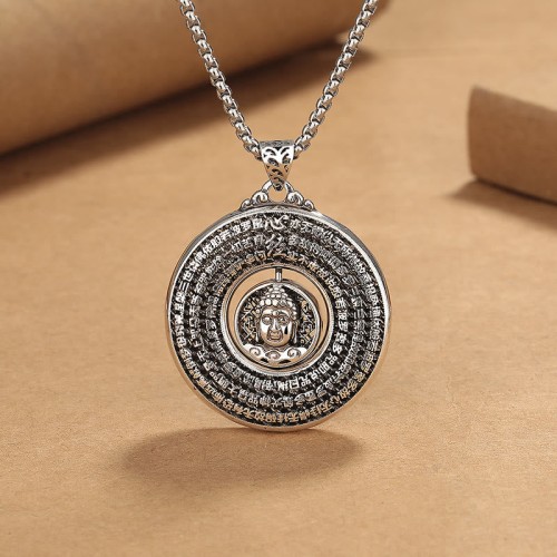 Heart Sutra Buddha Peace Buckle Serenity Necklace Heart Sutra Buddha Peace Buckle Serenity Necklace