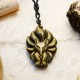 Natural Fluorite Gold Sheen Obsidian Fox Pendant Necklace