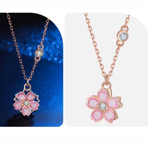 Cherry Blossom Rotatable Protection Necklace Pendant Cherry Blossom Rotatable Protection Necklace Pendant