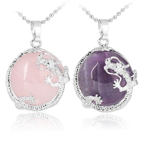 Chinese Dragon Quartz Crystal Healing Necklace Chinese Dragon Quartz Crystal Healing Necklace
