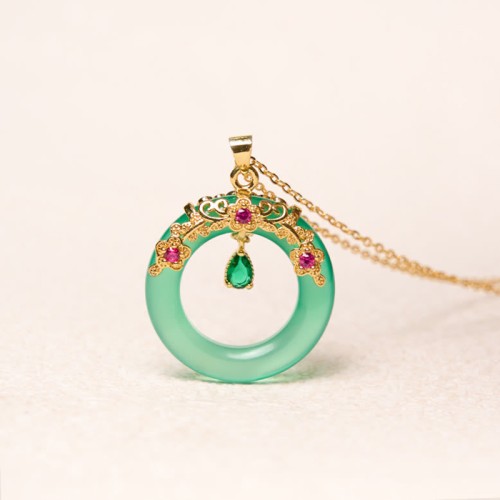 Green Chalcedony Peace Strength Necklace Green Chalcedony Peace Strength Necklace