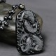 Black Obsidian Koi Fish Strength Beaded Necklace Black Obsidian Koi Fish Strength Beaded Necklace