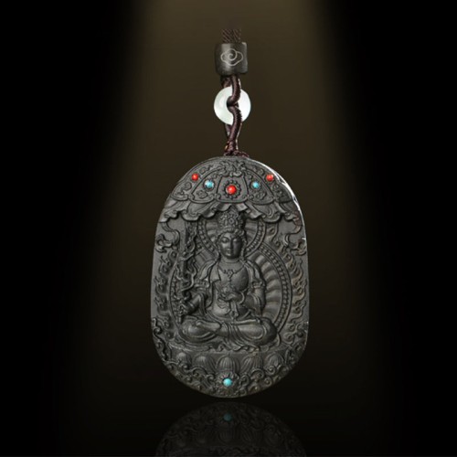 Zodiac Buddha Agarwood Peace Lotus Necklace Pendant