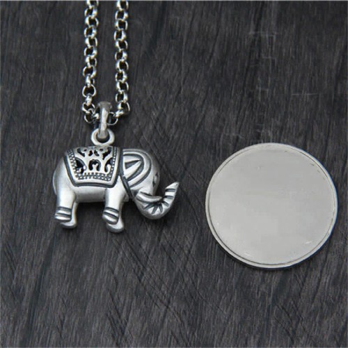Sterling Silver Elephant Strength Necklace Pendant Sterling Silver Elephant Strength Necklace Pendant