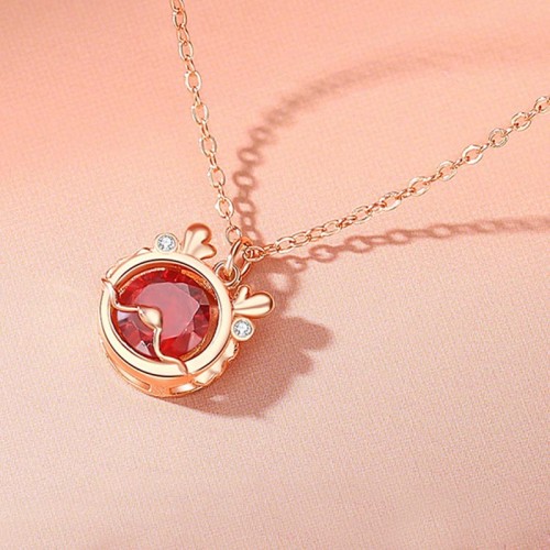 925 Silver Dragon Luck Red Zircon Necklace Set 925 Silver Dragon Luck Red Zircon Necklace Set