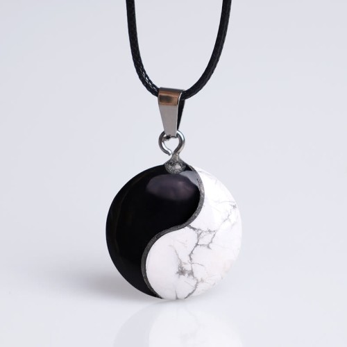 Natural Black Obsidian Yin Yang Transformation Necklace Natural Black Obsidian Yin Yang Transformation Necklace