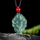 Green Jade Nine-Tailed Fox Luck Pendant