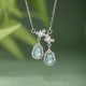 Sterling Silver Green Jade Gourd Butterfly Luck Necklace