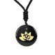 OM Lotus Symbol Amethyst Tiger Eye Healing Necklace OM Lotus Symbol Amethyst Tiger Eye Healing Necklace