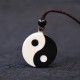 Black Obsidian White Turquoise Yin Yang Strength Pendant Black Obsidian White Turquoise Yin Yang Strength Pendant