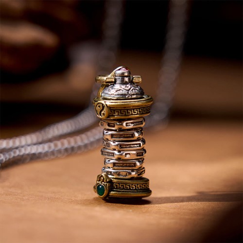 Yin Yang Tower Copper Rotatable Balance Pendant