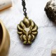Natural Fluorite Gold Sheen Obsidian Fox Pendant Necklace