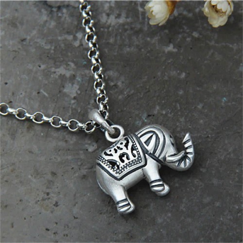 Sterling Silver Elephant Strength Necklace Pendant Sterling Silver Elephant Strength Necklace Pendant