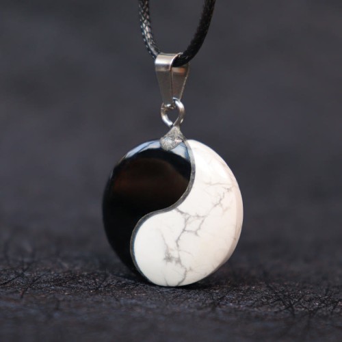 Natural Black Obsidian Yin Yang Transformation Necklace Natural Black Obsidian Yin Yang Transformation Necklace