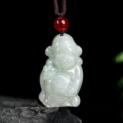 Jade God of Wealth Caishen Ingot Luck Pendant