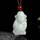 Jade God of Wealth Caishen Ingot Luck Pendant