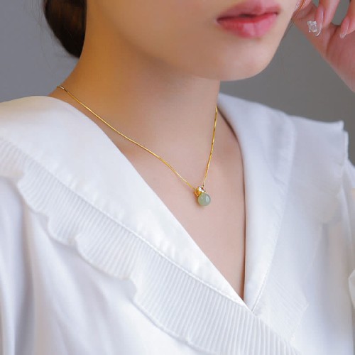 Lucky Bead Jade Prosperity Necklace