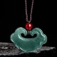 Green Jade Chinese Lock Luck Necklace Pendant Green Jade Chinese Lock Luck Necklace Pendant
