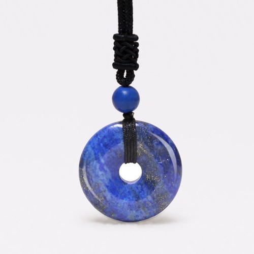 Lucky Coin Healing Crystal Gemstone Necklace
