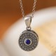 925 Sterling Silver Om Mani Padme Hum Lazurite Necklace