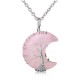 Natural Quartz Crystal Moon Tree Healing Necklace