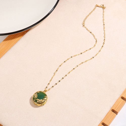 Natural Jade Koi Fish Lotus Luck Necklace Natural Jade Koi Fish Lotus Luck Necklace