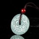 Green Jade Carved Peace Buckle Abundance Pendant Green Jade Carved Peace Buckle Abundance Pendant