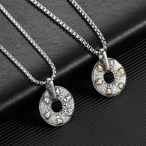Tibetan Om Mani Padme Hum Peace Buckle Creativity Necklace Tibetan Om Mani Padme Hum Peace Buckle Creativity Necklace