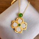 Four Leaf Clover Jade Prosperity Necklace Pendant