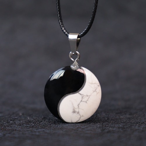 Natural Black Obsidian Yin Yang Transformation Necklace Natural Black Obsidian Yin Yang Transformation Necklace