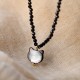 Black Spinel Cute Cat Motivate Choker Necklace Black Spinel Cute Cat Motivate Choker Necklace