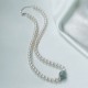 925 Sterling Silver Pearl Hetian Jade Aquamarine Necklace 925 Sterling Silver Pearl Hetian Jade Aquamarine Necklace